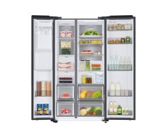 Samsung Side-By-Side, 178 cm, 635 l, EEK: C, Wassertank, Eis- und Wasserspender, Twin Cooling+&trade;, No Frost+, Metal Cooling, Premium Black Steel RS6GA854CB1/EG