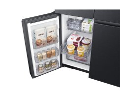 Samsung French Door 4-Türig, 178 cm, 649 l, EEK: E, Festwasseranschluss, Wifi & AI Energy Mode, Beverage Center, Auto Ice Maker, No Frost+, Premium Black Steel, RF59C701EB1/EG