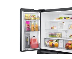 Samsung French Door 4-Türig, 178 cm, 649 l, EEK: E, Festwasseranschluss, Wifi & AI Energy Mode, Beverage Center, Auto Ice Maker, No Frost+, Premium Black Steel, RF59C701EB1/EG