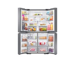 Samsung French Door 4-Türig, 178 cm, 649 l, EEK: E, Festwasseranschluss, Wifi & AI Energy Mode, Beverage Center, Auto Ice Maker, No Frost+, Edelstahl Look, RF59C701ES9/EG