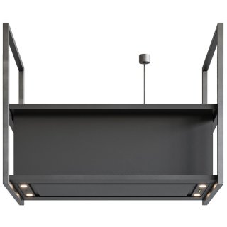 Novy Premium Inselhaube Pureline Frame 90 cm mit 2 Rahmen 70 cm Schwarz 15001