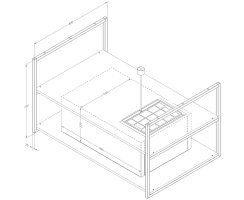 Novy Premium Inselhaube Pureline Frame 90 cm mit 2 Rahmen 70 cm Schwarz 15001