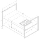 Novy Premium Inselhaube Pureline Frame 90 cm mit 2 Rahmen 70 cm Schwarz 15001
