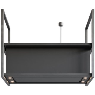 Novy Premium Inselhaube Pureline Frame 120 cm mit 2 Rahmen 70 cm Schwarz 15002