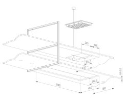 Novy Premium Inselhaube Pureline Frame 120 cm mit 2 Rahmen 70 cm Schwarz 15002