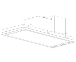 Novy Premium Inselhaube Pureline Frame 120 cm mit 2 Rahmen 70 cm Schwarz 15002