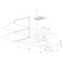 Novy Premium Inselhaube Pureline Frame 120 cm mit 2 Rahmen 70 cm Schwarz 15002