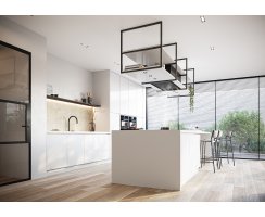 Novy Premium Inselhaube Pureline Frame 90 cm mit 4 Rahmen 70 cm Schwarz 15005