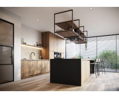 Novy Premium Inselhaube Pureline Frame 90 cm mit 4 Rahmen 70 cm Schwarz 15005