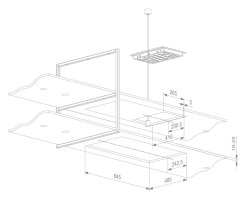 Novy Premium Inselhaube Pureline Frame 90 cm mit 4 Rahmen 70 cm Schwarz 15005