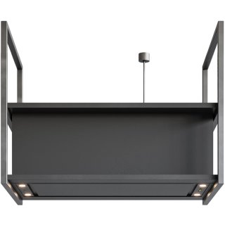 Novy Premium Inselhaube Pureline Frame 90 cm mit 2 Rahmen 80 cm Schwarz 15007