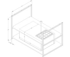 Novy Premium Inselhaube Pureline Frame 90 cm mit 2 Rahmen 80 cm Schwarz 15007