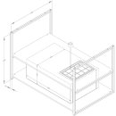 Novy Premium Inselhaube Pureline Frame 90 cm mit 2 Rahmen 80 cm Schwarz 15007