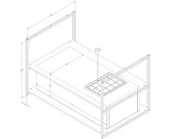 Novy Premium Inselhaube Pureline Frame 120 cm mit 2 Rahmen 80 cm Schwarz 15008