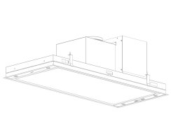 Novy Premium Inselhaube Pureline Frame 120 cm mit 2 Rahmen 80 cm Schwarz 15008
