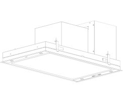 Novy Premium Inselhaube Pureline Frame 90 cm mit 3 Rahmen 80 cm Schwarz 15009
