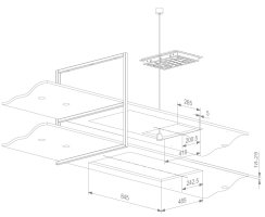 Novy Premium Inselhaube Pureline Frame 90 cm mit 3 Rahmen 80 cm Schwarz 15009