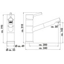 Naber Spültischarmatur LINEA Glacier 2, edelstahlfarbig, Hochdruck 5011071