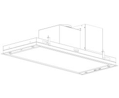 Novy Premium Inselhaube Pureline Frame 120 cm mit 4 Rahmen 80 cm Schwarz 15012