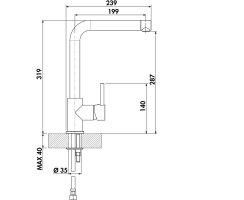 Naber Einhebelmischer Linea Arco 1 edelstahlfinish,...