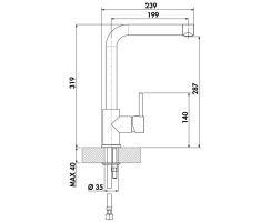 Naber Einhebelmischer Linea Arco 1 schwarz matt,...