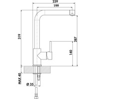 Naber Einhebelmischer Linea Arco 1 graphit, Hochdruck...