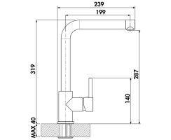 Naber Einhebelmischer Linea Arco 1 graphit, Niederdruck...