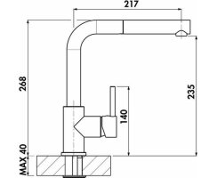Naber Einhebelmischer Linea Arco 2 graphit, Niederdruck...