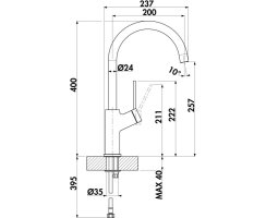 Naber Einhebelmischer Linea Mio 1 edelstahlfinish,...