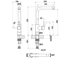 Naber Einhebelmischer Linea Arco 5 Fensterarmatur...