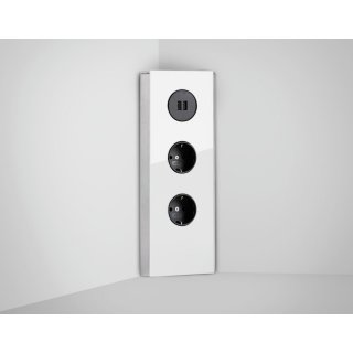 Naber Mira Eck Glas USB A  Edelstahl/Glas weiß 7053123