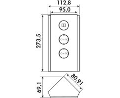 Naber Mira Eck Glas USB A  Edelstahl/Glas weiß 7053123