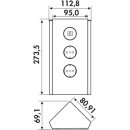 Naber Mira Eck Glas USB A  Edelstahl/Glas weiß 7053123