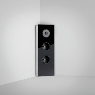 Naber Mira Eck Glas USB A  Edelstahl/Glas schwarz 7053124