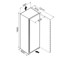 Liebherr Standkühlschrank, RBsfc 5220 Plus, 59,7 x 185,5 cm, 382 l, EEK: C, BioFresh, SteelFinish