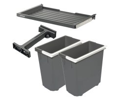 Häfele Abfalltrennsystem, Doppel-Abfallsammler 45 Basic M2, 2 x 15 Liter, 501.91.401