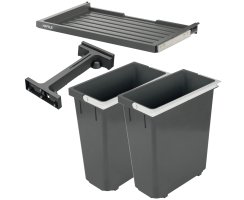 Häfele Abfalltrennsystem, Doppel-Abfallsammler 45 Basic L2, 2 x 18 Liter, 501.91.402