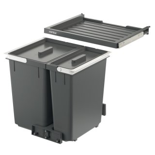 Häfele Abfalltrennsystem, Doppel-Abfallsammler 50 Basic L2, 1 x 26 und 1 x 14 Liter, 501.91.412