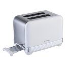 Grossag Fr&uuml;hst&uuml;ck-Set Edelstahl-Toaster, TA 28.00 (1398) &amp; Wasserkocher 1,7 l, WK 28.00 (1395) Wei&szlig;