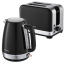 Grossag Frühstück-Set Edelstahl-Toaster, TA 28.07 (1400) & Wasserkocher 1,7 l, WK 28.07 (1397) Schwarz