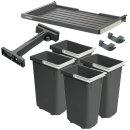 Häfele Abfalltrennsystem, Vierfach-Abfallsammler 60 Basic L4, 4 x 12 Liter, 501.91.452