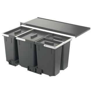 Häfele Abfalltrennsystem, Vierfach-Abfallsammler 80 Basic S4, 1 x 11, 1 x 16 und 2 x 7 Liter, 501.91.460