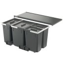 Häfele Abfalltrennsystem, Vierfach-Abfallsammler 80 Basic S4, 1 x 11, 1 x 16 und 2 x 7 Liter, 501.91.460