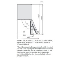 Miele Stand-K&uuml;hlschrank KS 4783 DD Edelstahl CleanSteel - H&ouml;he 185 cm