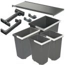 Häfele Abfalltrennsystem, Vierfach-Abfallsammler 80 Basic M4, 1 x 15, 1 x 23 und 2 x 10 Liter, 501.91.461