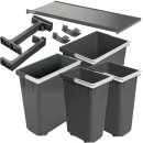 Häfele Abfalltrennsystem, Vierfach-Abfallsammler 80 Basic L4, 1 x 18, 1 x 26 und 2 x 12 Liter, 501.91.462