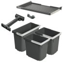 Häfele Abfalltrennsystem, Dreifach-Abfallsammler 50 Basic S3, 1 x 9 und 2 x 7 Liter, 501.91.420