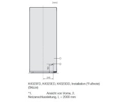 Miele Stand-K&uuml;hlschrank K 4323 DD wei&szlig; - H&ouml;he 145 cm