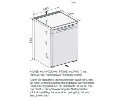 Miele Stand-K&uuml;hlschrank K 4002 D - Wei&szlig; - H&ouml;he 85 cm