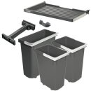 Häfele Abfalltrennsystem, Dreifach-Abfallsammler 50 Basic M3, 1 x 13 und 2 x 10 Liter, 501.91.421